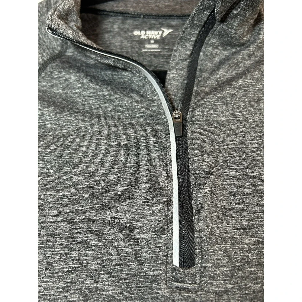 Old Navy Active Pullover Men's XL Gray 1/4 Zip Lightweight Go Dry Long Sleeve